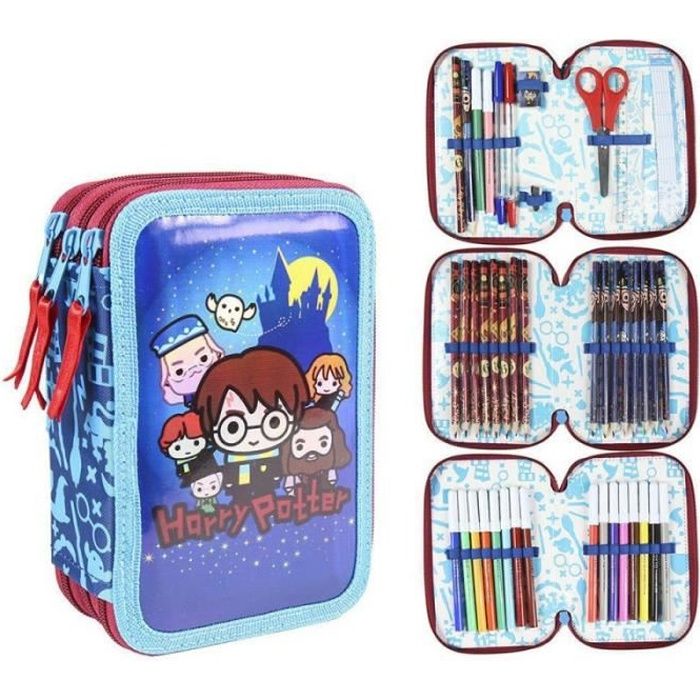 Pochette Triple Harry Potter Chibi ?� Multiples Fournitures Unique - Cdiscount Bagagerie 