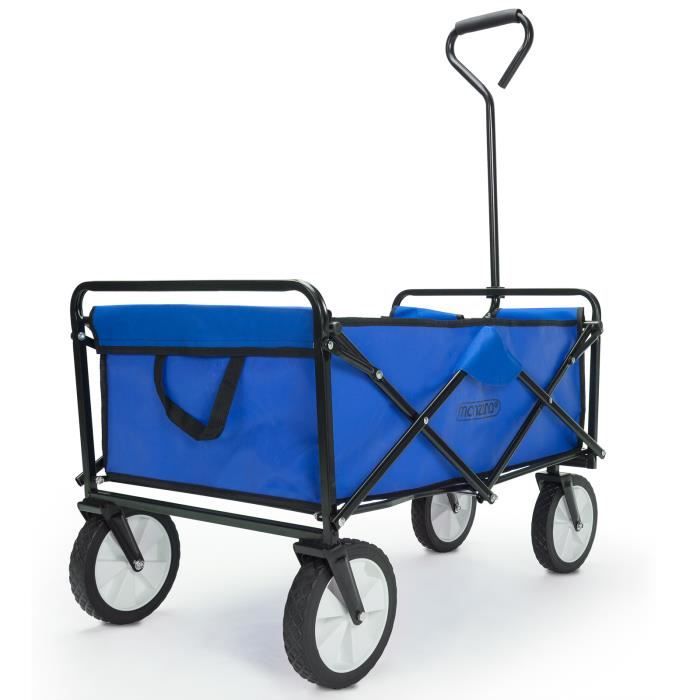 Chariot De Jardin Pliable Avec Toit Amovible Chariot A Main Charrette Bleu Dispositifs De Manutention Pour Jardin Jardinage