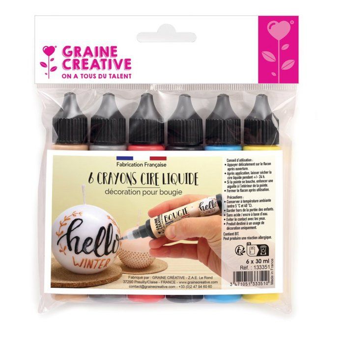 Crayon de cire liquide pour bougie 6 pices - Cdiscount Beaux-Arts et  Loisirs cratifs