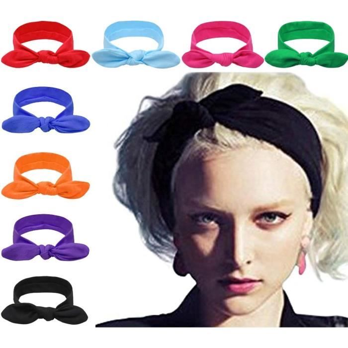 Bandeaux Cheveux Boho DRESHOW 8 Pièces - Serre-tête Élastique Avec Nœuds, Pour Femme