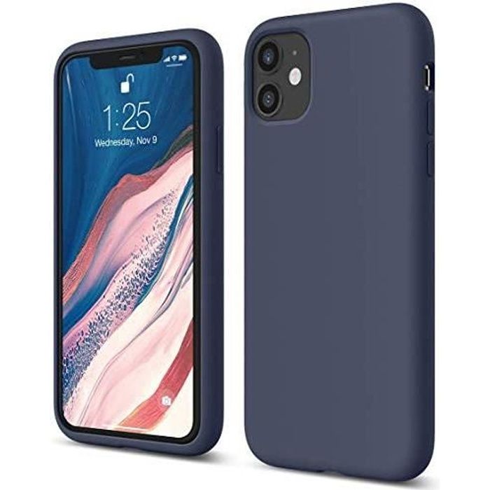 elago Coque iPhone 11 Silicone Compatible avec Apple iPhone 11 6.1 Silicone Liquide Doublure en Microf