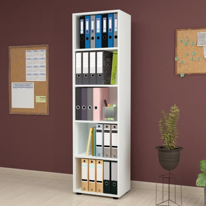 Bibliothèque Vara à 5 niveaux 178 x 49 x 30 cm blanc Bibliothèque Vara à 5 niveaux 178 x 49 x 30 cm blanc