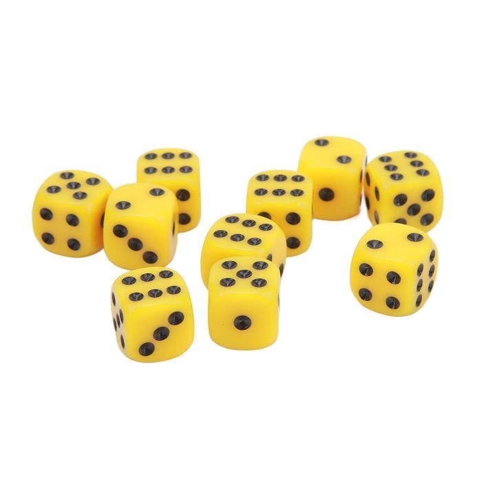 ZDETGU Lot De 30 Dés Plastique 16 Mm – Coins Arrondis – Jaune – Jeux De Société, Éducation, Activités