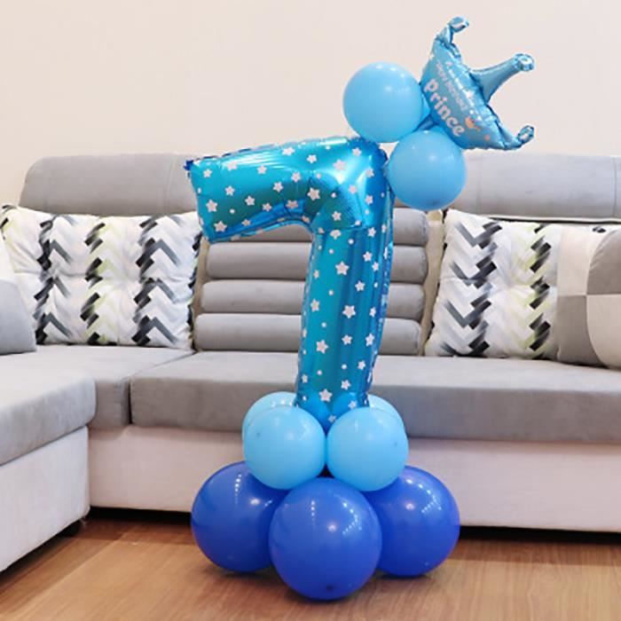 7 Ans enfant garçon fille fête d'anniversaire décor Ballon de papier  d'aluminium de 32 pouces - Cdiscount Maison