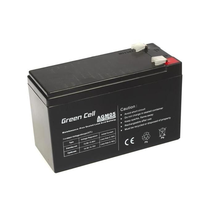 Batterie dalimentation AGM VRLA Green Cell 12V 7.2Ah