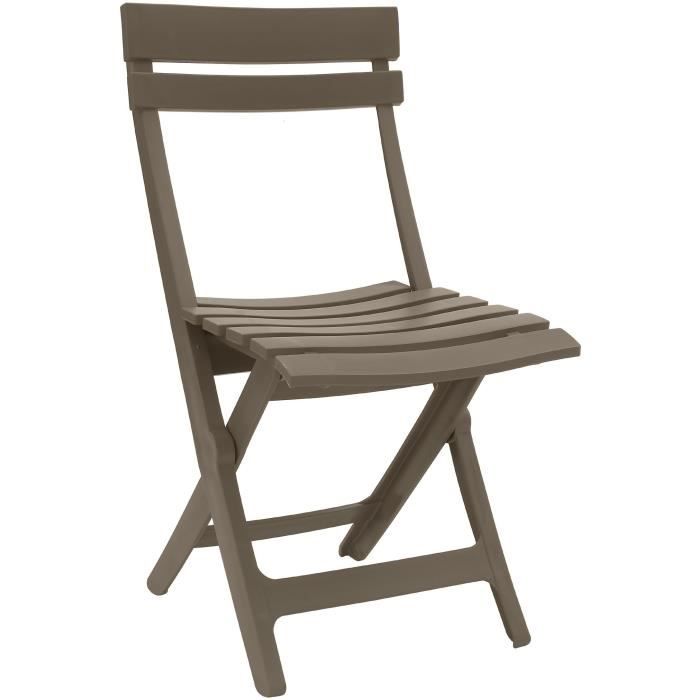 grosfillex chaise pliante miami taupe cdiscount jardin