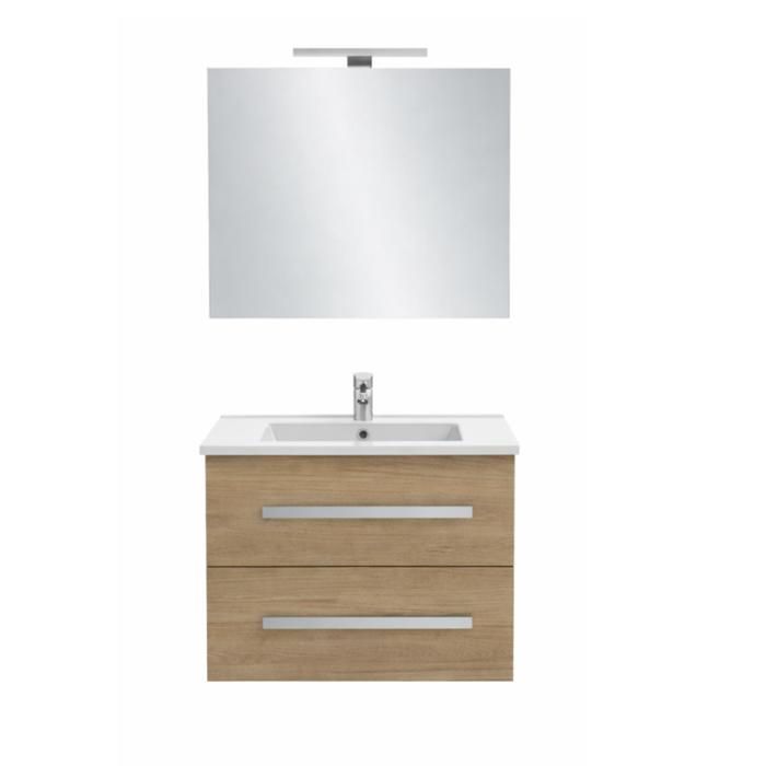 Pack meuble vasque 60 cm JACOB DELAFON Ola up chêne + miroir + spot Pack meuble vasque 60 cm JACOB DELAFON Ola up chêne + miroir + spot