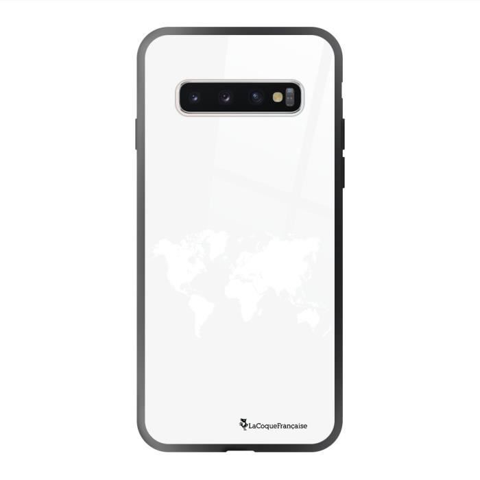 Coque En Verre Trempe Samsung Galaxy S10 Carte Du Monde Ecriture Tendance Et Design La Coque Francaise Achat Accessoires Smartphone Pas Cher Avis Et Meilleur Prix Cdiscount