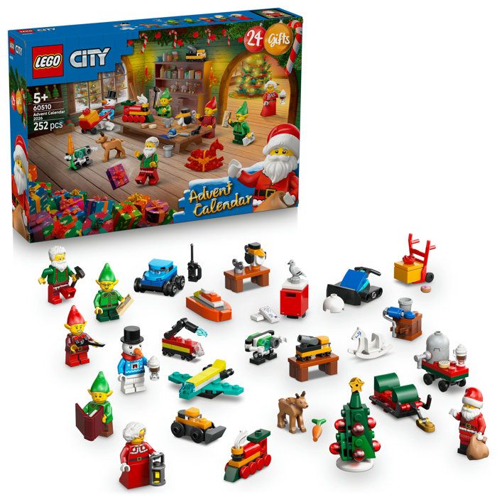 LEGO City 60510 - Calendrier de lAvent 2026 - 24 Surprises + Tapis Atelier du Père Noël - Set pour Enfant - A partir de 5 ans