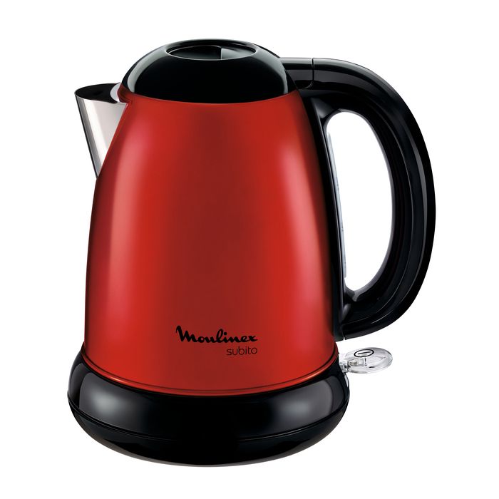 MOULINEX Bouilloire SUBITO rouge 17L Inox Bouilloire sans fil Résistance cachée Niveau deau visible BY540510
