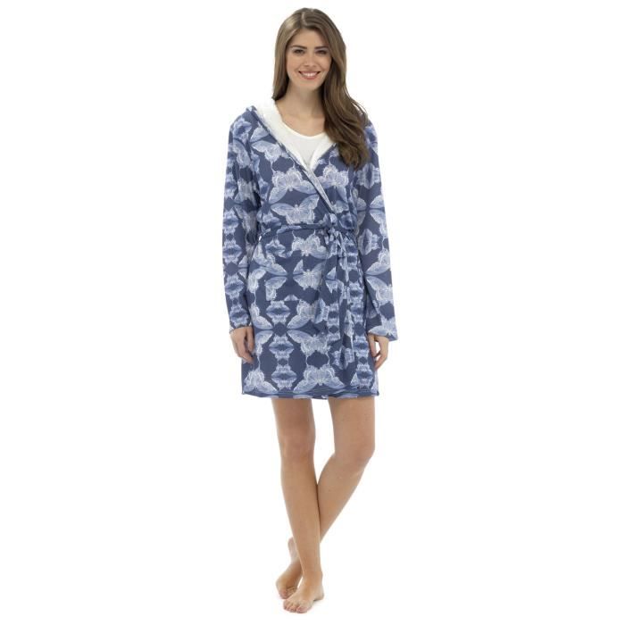 Foxbury Femme Peignoir Imprim?� Sherpa Doubl?� av - Cdiscount Maison