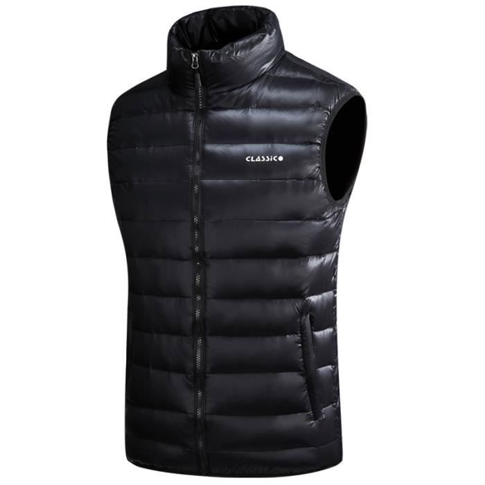Gilet Doudoune Homme Sans Manches Epais en Duvet ZEWOW Noir