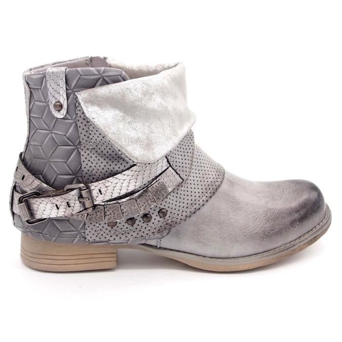 bottines femme talon plat cuir
