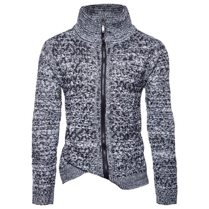 Pull homme en tricot Pull fermeture clair Pull Col montant Pull manches longues veste simple europ en et am ricain pais chaud