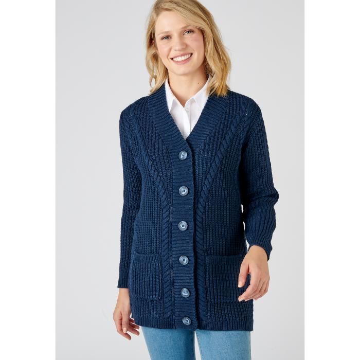 Gilet Damart Gilet chaud torsade Thermolactyl Bleu Marine Bleu marine Cdiscount Pret a Porter
