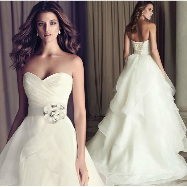 Nouveau Mode Dentelle Simple Mince Mariee Femme Enceinte Robe De Mariee Tube Top Blanc Achat Vente Robe De Mariee Cdiscount