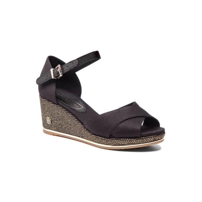 Sandale Tommy Hilfiger Femme Noire Féminine Noir - Cdiscount
