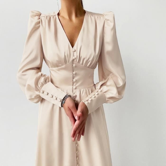 Robe en sales soie beige