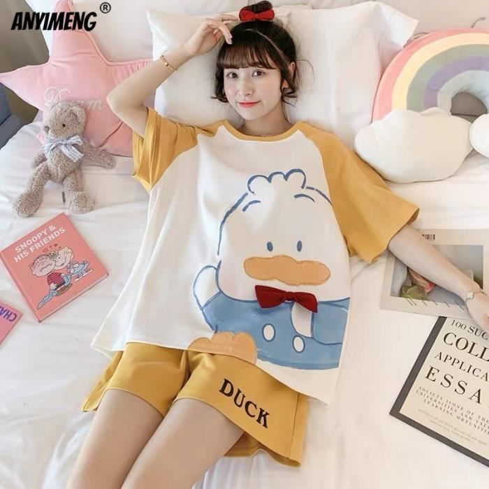 Pyjama Femme Grande Taille Deux Pièces : Chemise Et Pantalon Imprime | GEMO