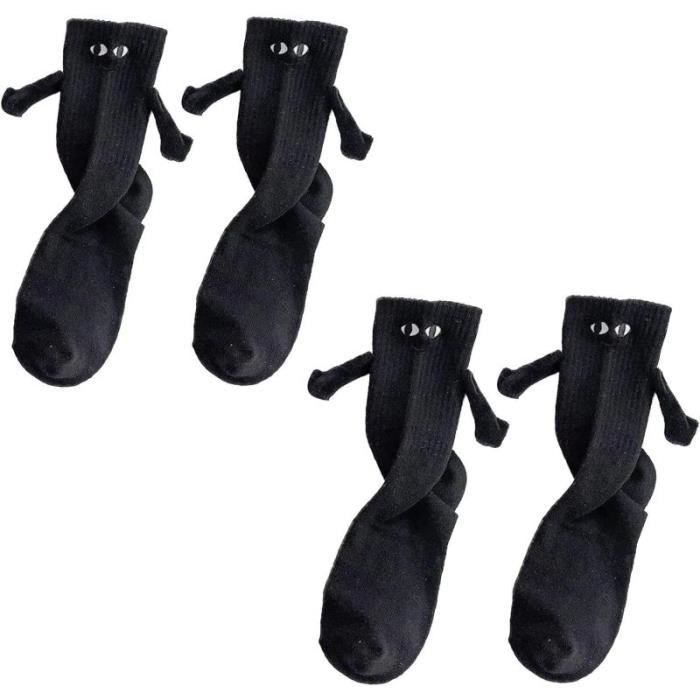 XSHAO® 4 Paires Chaussettes Magnétique, Chaussettes Aimantées Couple Chaussette Qui Se Tiennent la Main pour Amis/Famille/Partenaire/Enfants/Fête/Unisexe