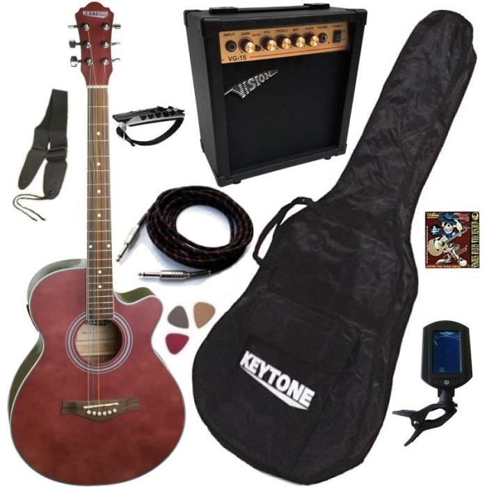 Guitare /Électro-Acoustique Roundback Rouge ~ Neuve /& Garantie