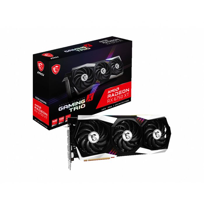 MSI GAMING X TRIO AMD Radeon RX 6750 XT OC Carte graphique 12GB GDDR6 ...