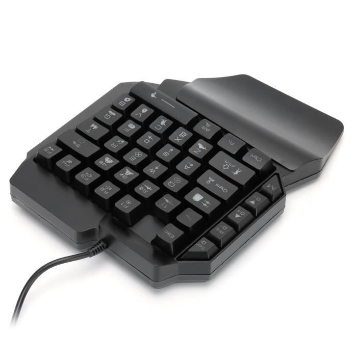 Clavier à une main – OMABETA – Modèle F6 – Rétroéclairé 7 Couleurs – Filaire USB – Ergonomique