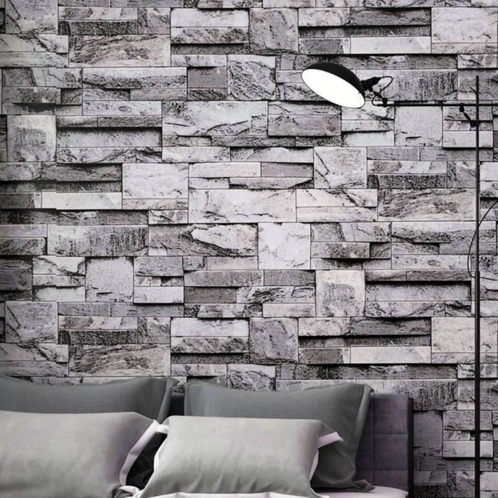 1000 X 53 Cm Papier Peint 3d Style Vintage Ardoise Effet Pour