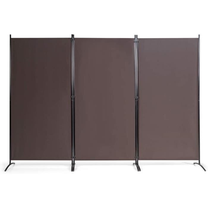 Paravent Pliable FANTASK 260 X 183 Cm - Métal Et Polyester, 3 Panneaux | Pour Maison, Bureau, Terrasse, Intimité
