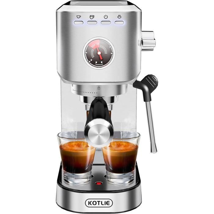 Presse-café Ergonomique Navaris 51 Mm - Avec Coussin Silicone Et Pot à Lait, Pour Espresso