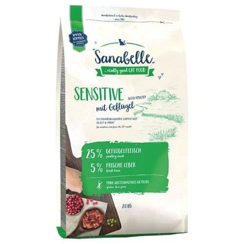 Croquettes pour chats sensibles à la volaille - Sanabelle - Sensitive - Digestibilité optimale - Sans gluten Croquettes pour chats sensibles à la volaille - Sanabelle - Sensitive - Digestibilité optimale - Sans gluten