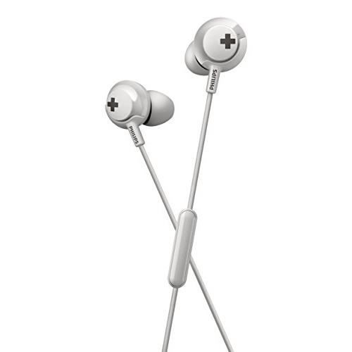 Casque intra auriculaire Philips SHE4305WT00 basses volumineuses micro intégré isolation phonique design ergonomique 3 types d'oreillettes
