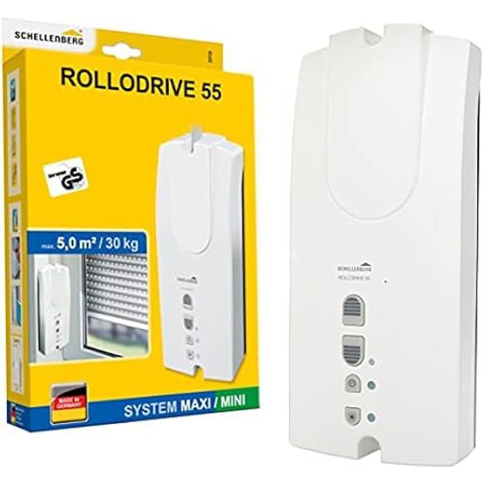 Schellenberg 22725 Rollodrive 55 Enrouleur de sangle électrique pour volet roulant Force de traction 30 Kg jusquà 5 m² pour