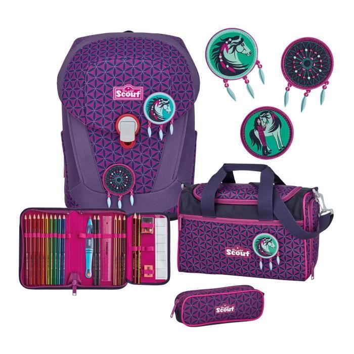 Scout Neon Safety Sunny II Set Zaino 4 Pezzi Pink Glow - Fluorescente E Sicuro Per La Scuola - 4