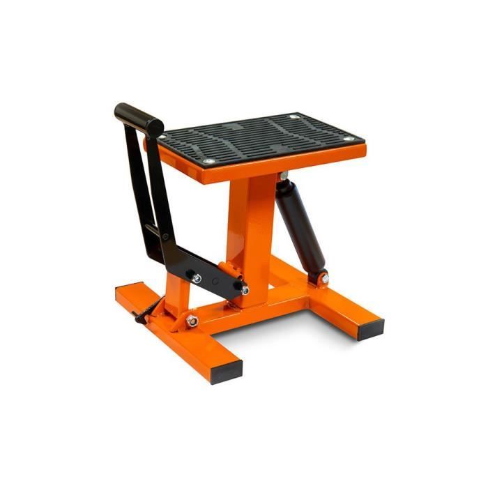 Lève-moto - SIFAM - Leve Moto Cross Orange - Hauteur réglable 29–40 cm - Charge 160 kg - Plateau 28x17 cm