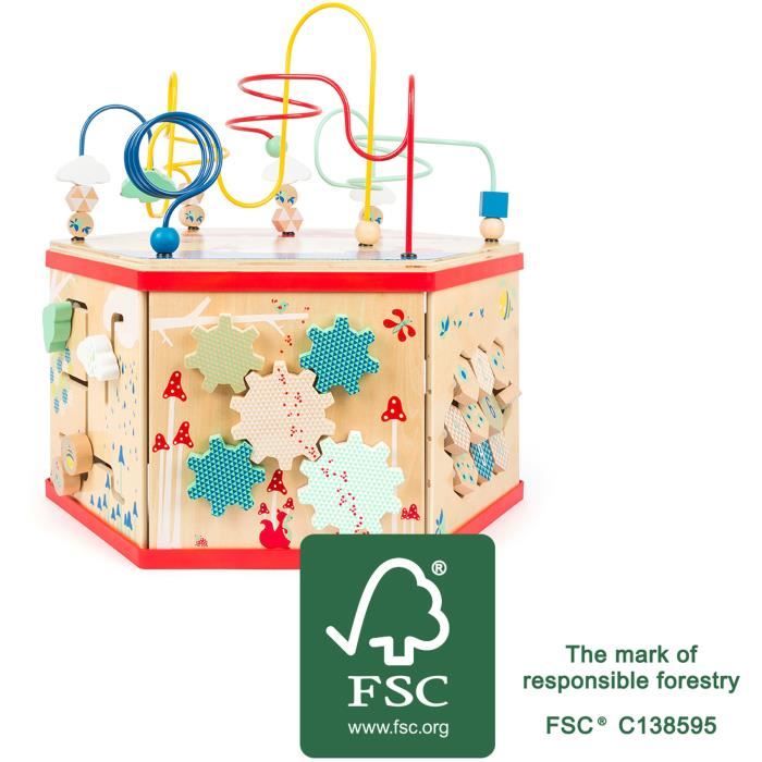 Cube De Motricité En Bois Animaux De La Jungle