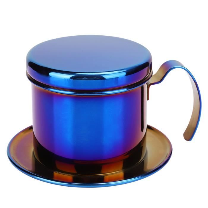 Filtre à café vietnamien en acier inoxydable, léger, facile à transporter pour la maison, le bureau et les voyages (argent