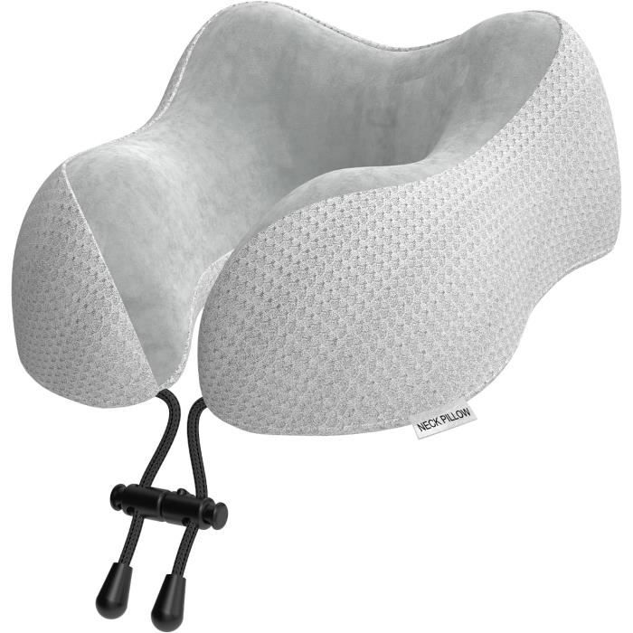 Coussin Nuque Mémoire Forme Oreiller De Voyage SAIREIDER - Mousse Mémoire Forme - Réglable - Pour Avion Et Transports Oreiller Cou Mousse Mémoire Forme Avion Réglable SAIREIDER