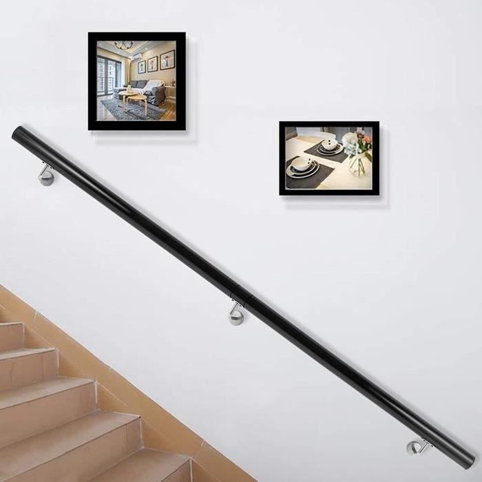 Balustrade Intérieure Tuyau 3,2 Cm PNBO Main Courante Murale De 210 Cm, Balustrade D'escalier Industrielle Main Courante Escalier