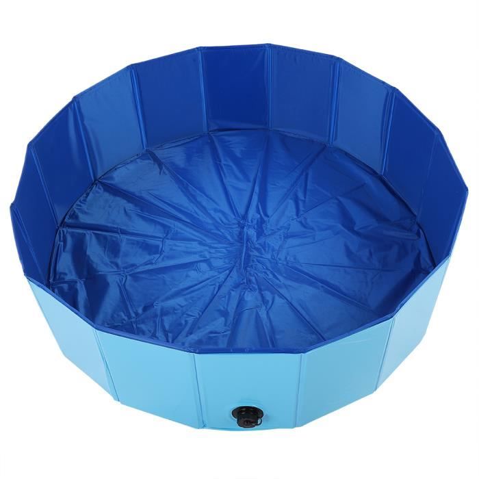 Piscine Pliable Pour Chien Et Chat - 50x50x10 Cm - PVC étanche, Fond Antidérapant - Intérieur Et Extérieur, Transport Facile