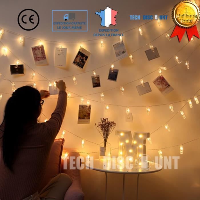 Td Pinces Photo Transparent Mur Etoiles Avec Lumiere Led Usb