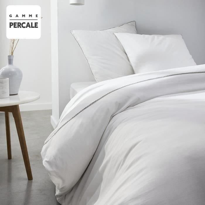 Housse de couette Maison Lefebvre HC Dentelle Percale 220x240 cm + 63x63