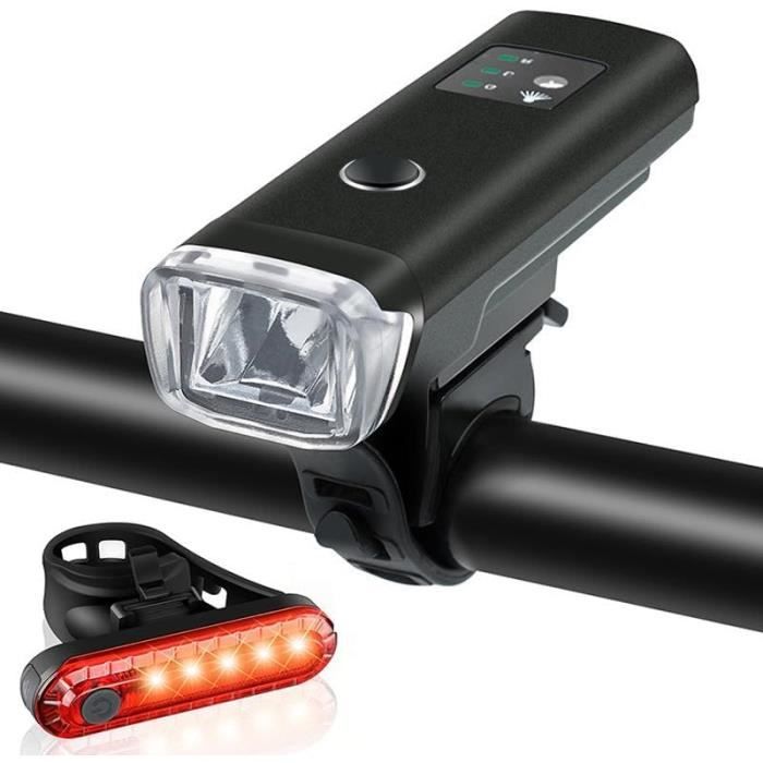 Feux avant et arrière rechargeables - D[E83583449] - USB rechargeable - Étanche - 4 modes d