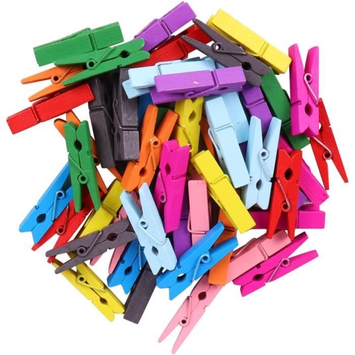 30 Clips Photo Chat En Bois - Pinces à Linge Décoratives - Multicolores - Pour Déco, Événements, DIY - 3.6x2.3cm