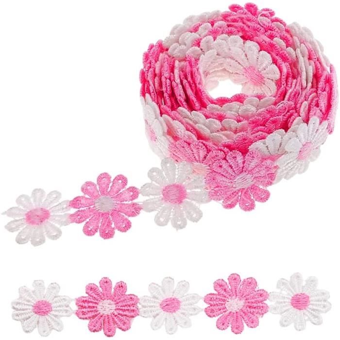 Ruban Dentelle Marguerite Zfseyuh - 15 Verges, Noir Et Blanc, Polyester - Pour Couture, Déco DIY