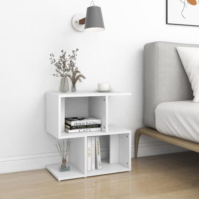 PromoTable du thé LMT - Lot de 2 Tables de chevet Blanc 50x30x515 cm Aggloméré 1819Kg