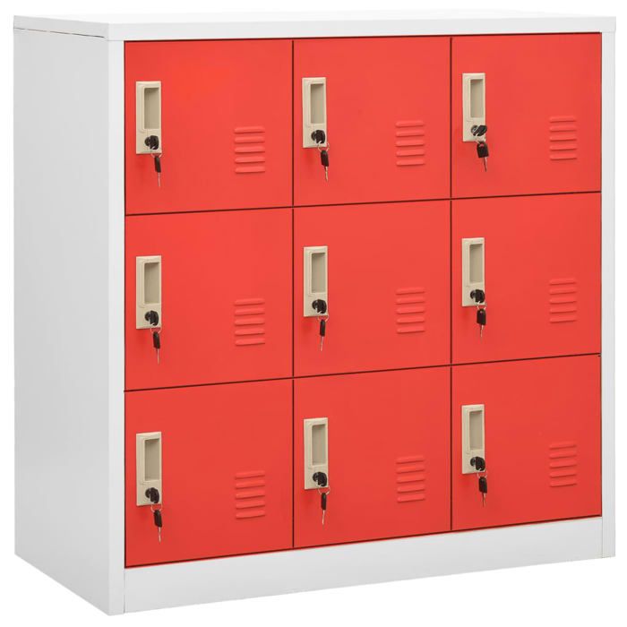 vidaXL Armoire à casiers Gris clair et rouge 90x45x925 cm Acier 336442