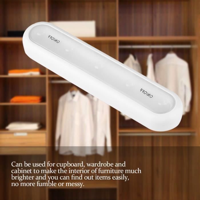Vvikizy Batterie lumineuse d'armoire Lampe de garde-robe à 5LED