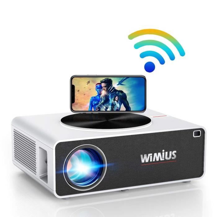 Vidéoprojecteur WiFi Full HD 1080P, 8000 Lumens WiMiUS Vidéoprojecteur WiFi Full HD 1080P Rétroprojecteur Supporte 4K Projecteur