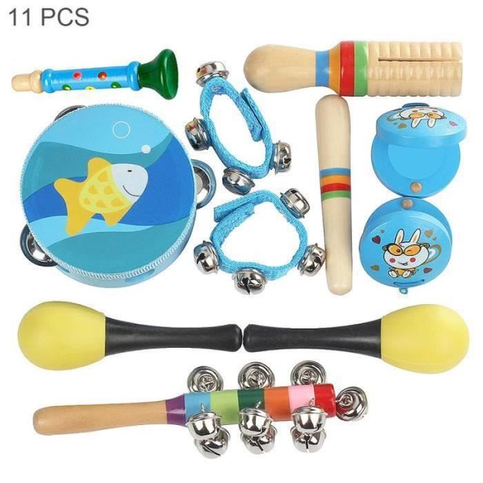jouets éducatifs pour lapprentissage de la musique JEROOP Instruments de musique pour tout-petits percussions pour enfants avec sac de transport 15 pièces pour enfants